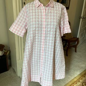 Lisa Marie Fernandez Pink and White Checkered dress